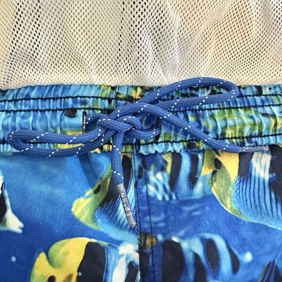Vintage Men's Nautica‎ Aquarium Pattern Navy Swim Trunk Shorts Size Large - Picture 7 of 11
